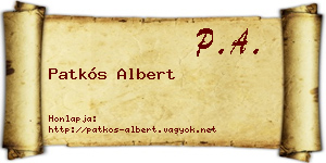 Patkós Albert névjegykártya